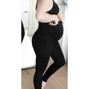 BABYBUB Full Length Maternity Leggings with Pockets in Black - Size XS